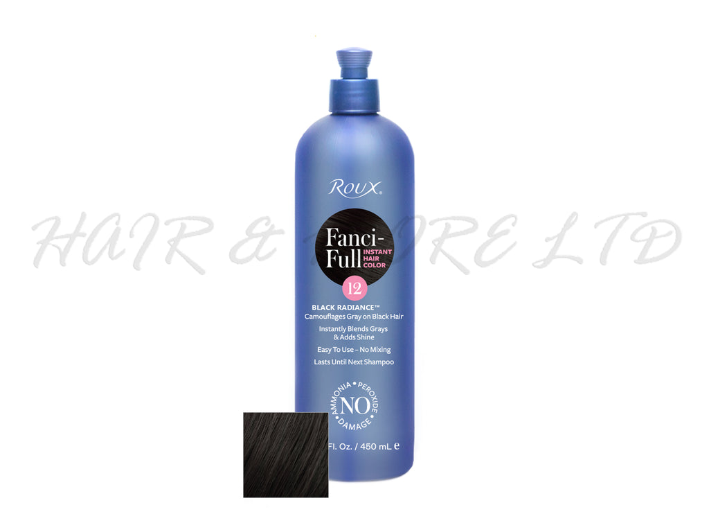 Roux fanci-Full Hair Colour Rinse Black Radiance #1, Temporary Hair Colour, Blends Grey Hair, NZ Stockist, NZ Salon Supplies, Freshen Up Your Hair Colour, Dark Hair Temporary Colour With Shine