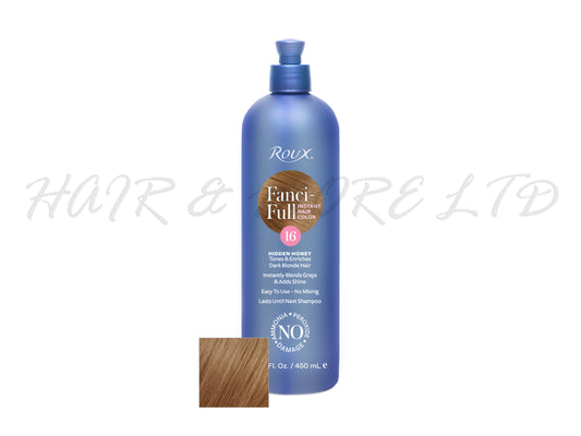 Roux anci-Full Temporary Hair Colour Rinse Hidden Honey #16, Blends Grey Hair, NZ Fanci-Full Stockist, NZ Salon Supplies, Freshen Up Warm Blonde Tones And Add Shine,  Fanciful, Fancy-Full, Fancifull