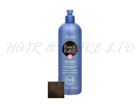 Foux Fanci-Full Temporary Hair Colour Rinse Plush Brown #21, Blends Grey Hair, NZ Fanci-Full Stockist, NZ Salon Supplies, Freshen Up Brown Hair Colour With Shine,  Fanciful, Fancy-Full, Fancifull