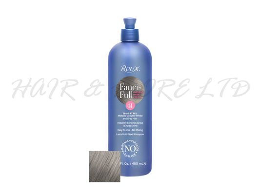 Roux Fancy-Full Temporary Colour True Steel, Blends Grey Hair, NZ Fancy-Full Stockist, NZ Salon Supplies, Silver Grey Hair,  Fanciful, Fancy-Full, Fancifull