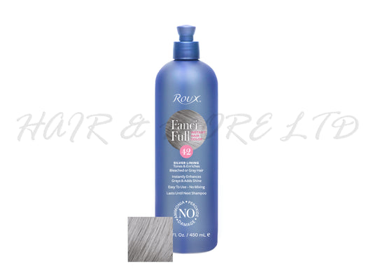 Roux Fanci-Full Temporary Hair Colour Rinse Silver Lining, Blends Grey Hair, NZ Fanci-Full Stockist, Silver Hair Colour, NZ Salon Supplies, Toning For Blonde Hair,  Fanciful, Fancy-Full, Fancifull