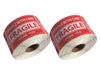 FRAGILE Handle With Care STICKERS - MEDIUM SIZE 50mm x 76mm (500 per Roll)
