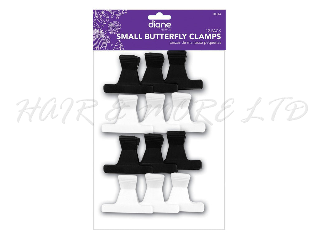 Butterfly Clips - Pack of 12 Small (Black/White) D14