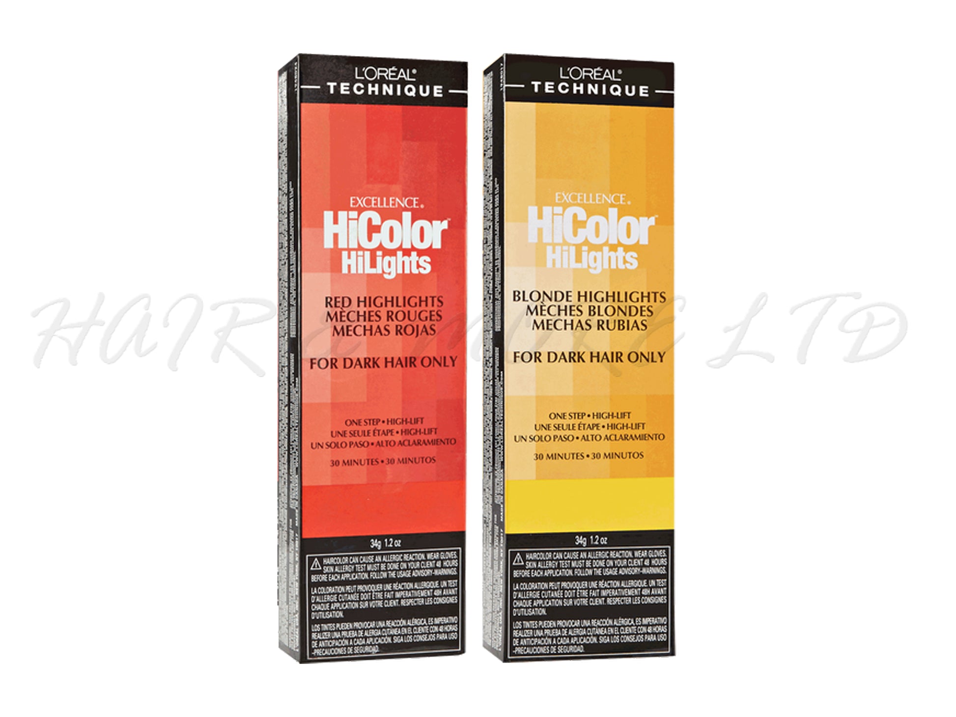 L'oreal HiColor HiLights Professional High Lift Hair Colour For Dark Hair Only 34g Tube, High Lift Hair Colour Lifts 3 - 4 Shades And Adds Colour In One Step, Magenta + Copper + Red + Ash Blonde And Golden Blonde Shades For Dark Hair Only, Requires 30 or 40 Vol Developer (Not Included), L'oreal Technique Hair Colour, NZ Professional Salon Supplies 