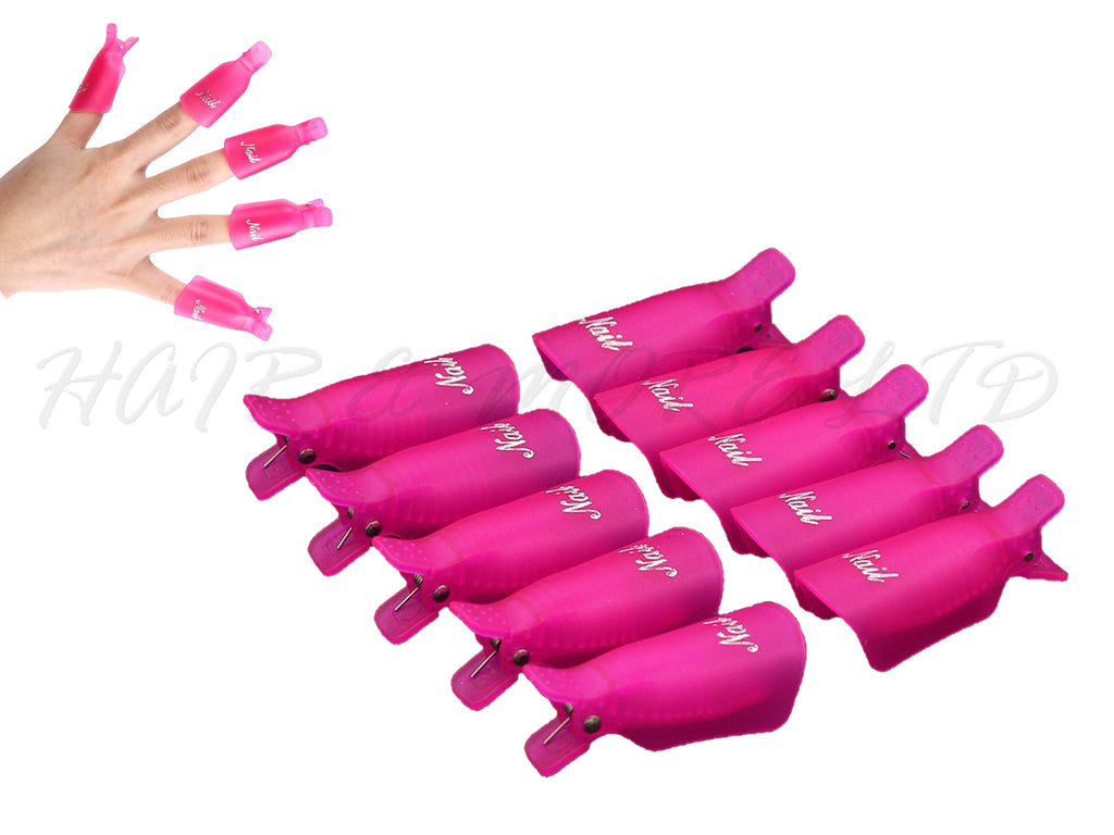 Gel/Shellac Polish Soak Off Clip On Nail Caps, 10 pack Rose