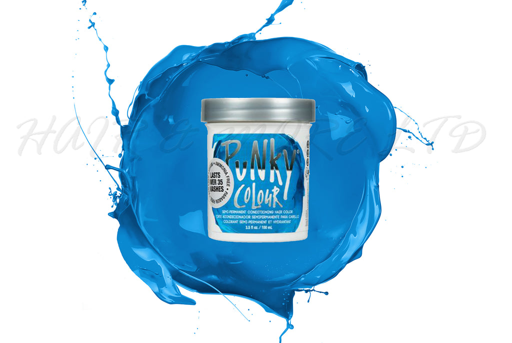 Punky Colour Lagoon Blue 100ml, Punky Colour Lagoon Blue Is The Lightest Bright Blue In This Range,  Intermixable With The Rest Of The Punky Colour Range - Create And Customize Your Shade By Adding To Other Shades In The Punky Colour Range, Unleash Your Inner Hair Artist With Punky Colour, Funky Hair Colour, Creative Hair Colour, Professional Hair And Beauty Supplies, NZ Salon Supplies