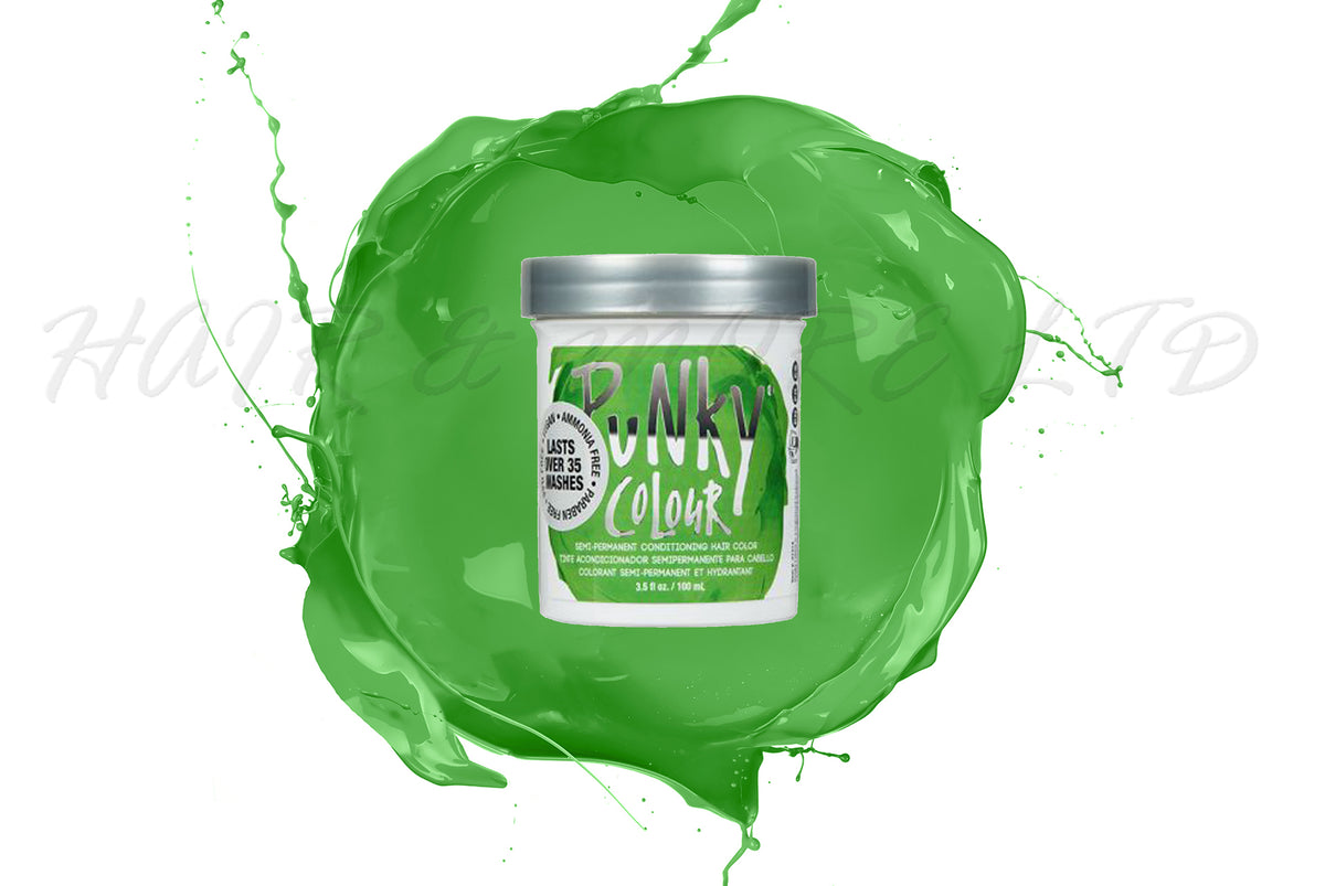 Punky Colour Spring Green 100ml, Punky Colour Spring Green Is The Lightest Bright Green In This Range,  Intermixable With The Rest Of The Punky Colour Range - Create And Customize Your Shade By Adding To Other Shades In The Punky Colour Range, Unleash Your Inner Hair Artist With Punky Colour, Funky Hair Colour, Creative Hair Colour, Professional Hair And Beauty Supplies, NZ Salon Supplies