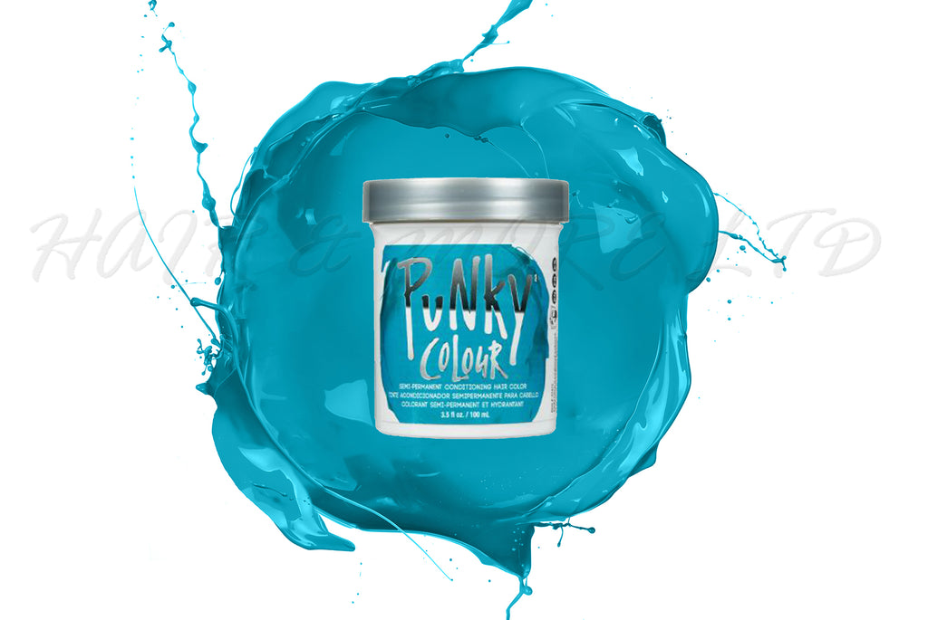 Punky Colour Turquoise 100ml, Punky Colour Turqupise Can Vary From Sea Blue Turquoise On White Blonde Hair To Demin Blue On Mid Blonde Hair,  Intermixable With The Rest Of The Punky Colour Range - Create And Customize Your Shade By Adding To Other Shades In The Punky Colour Range, Unleash Your Inner Hair Artist With Punky Colour, Funky Hair Colour, Creative Hair Colour, Professional Hair And Beauty Supplies, NZ Salon Supplies