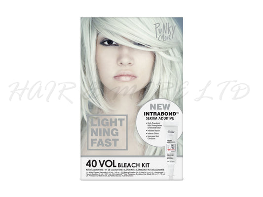 Punky Colour Intrabond Lightning Fast Hair Bleach Kit With 40 Vol Developer + Intrabond Serum & Mask, Home Hair Bleach Kit With Intrabond - Built In Bond Repair To Prevent Excess Damage, Punky Bleach Kit Perfect To Lighten Hair Before Applying Funky Shades, Bleach Kit For Lightening Hair, Professional Hair And Beauty Supplies, NZ Salon Supplies 