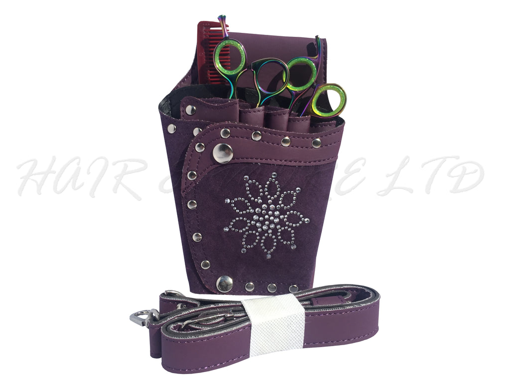 Scissor Holster Leatherette - Purple Bling