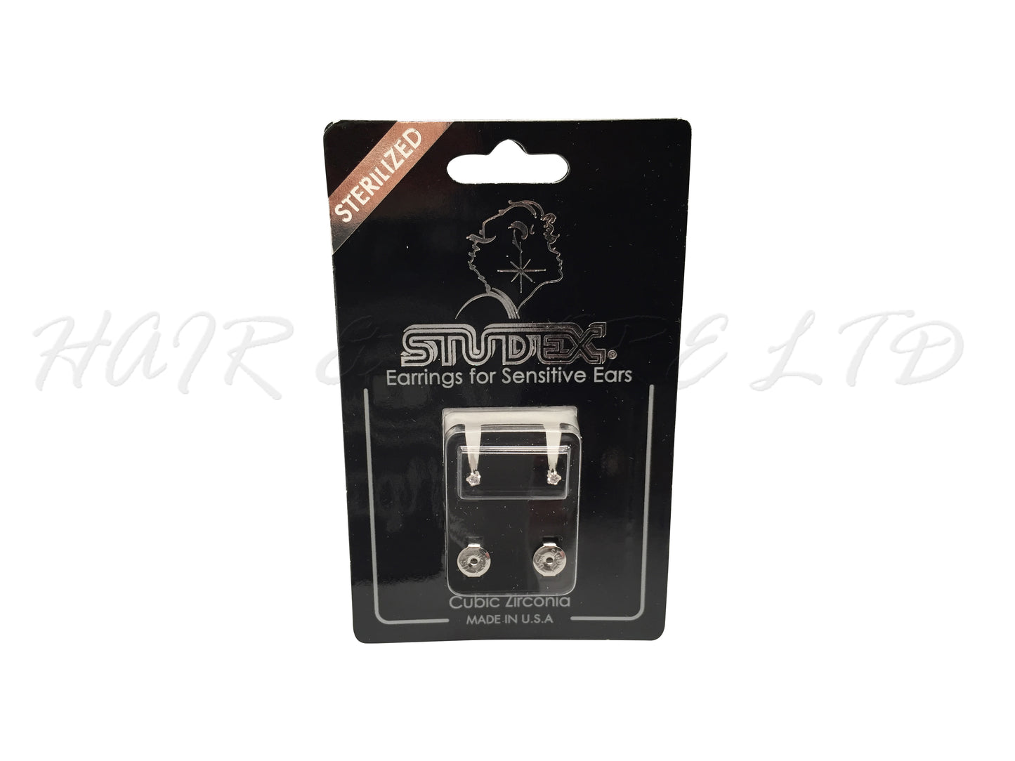 Studex Stainless Steel Earrings Cubic Zirconia, 1 Pair - Mini Size 2mm