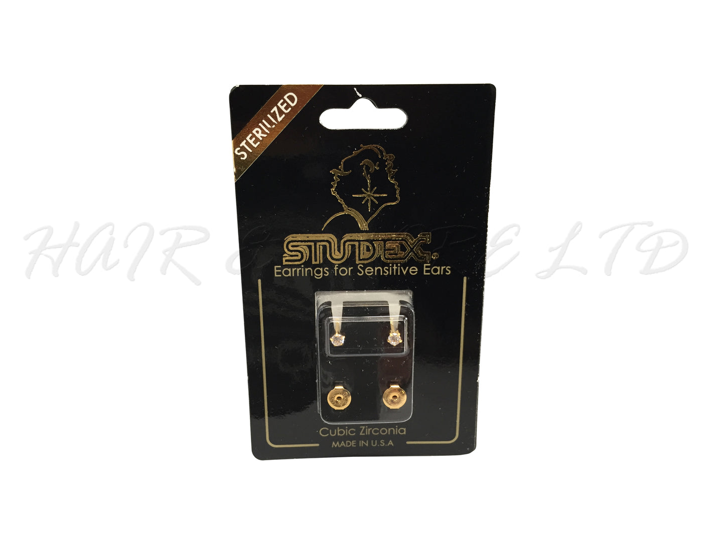 Studex Gold Plated Earrings Cubic Zirconia, 1 Pair - Regular Size 3mm