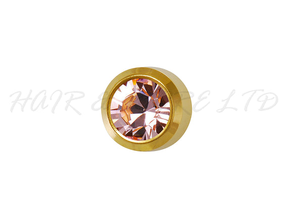Studex Gold Plated Stainless Steel Round Stud Earrings - June With Alexandrite Cubic Zirconia 3mm - 1 Pair, Studex Earings Pale Pink/Purple Cubic Zirconia, Studex Brand Earrings, Medical Grade Stainless Steel Earrings With 24 Karat Gold Coating, Pre-Sterilized + Allergy Free Earrings, NZ Beauty Supplies, NZ Salon Supplies, Great Salon & Pharmacy Retail Item