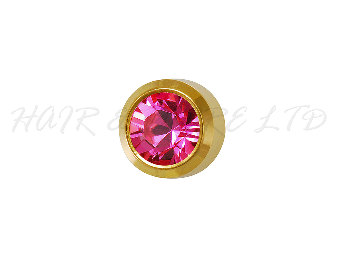 Studex Gold Plated Stainless Steel Round Stud Earrings - October With Rose Cubic Zirconia 3mm - 1 Pair, Studex Earings Pink Cubic Zirconia, Studex Brand Earrings, Medical Grade Stainless Steel Earrings With 24 Karat Gold Coating, Pre-Sterilized + Allergy Free Earrings, NZ Beauty Supplies, NZ Salon Supplies, Great Salon & Pharmacy Retail Item