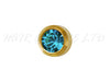 Studex Gold Plated Birthstone Earrings, 1 Pair 3mm - December (Blue Zircon)
