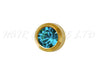 Studex Gold Plated Stainless Steel Round Stud Earrings - December With Blue Zircon Cubic Zirconia 3mm - 1 Pair, Studex Earings Medium Blue Cubic Zirconia, Studex Brand Earrings, Medical Grade Stainless Steel Earrings With 24 Karat Gold Coating, Pre-Sterilized + Allergy Free Earrings, NZ Beauty Supplies, NZ Salon Supplies, Great Salon & Pharmacy Retail Item