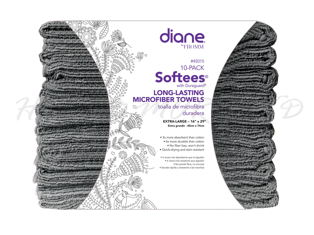 Diane Softees Microfibre Towels, 10 Pack - Grey