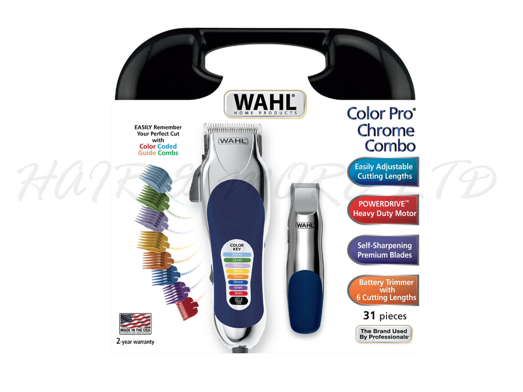 WAHL Color Pro Chrome Combo, Clipper & Trimmer Kit - MADE IN USA