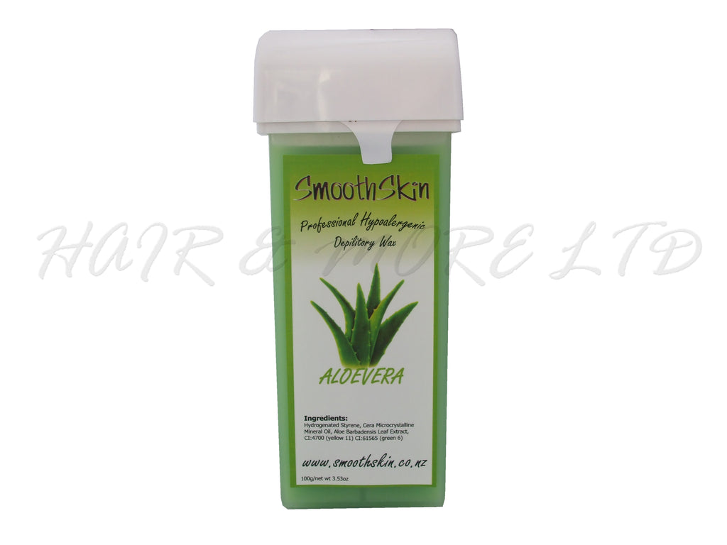 Smooth Skin Warm/Strip Wax Cartridge 100ml - Aloe Vera, Warm Wax For Hair Removal - Ideal For Larger Areas Like Legs And Arms, Wax Strips Required For Use, Best Heated In A Wax Cartridge Heater For Even Heating, Roll On Wax, Professional Hair And Beauty Supplies NZ, Salon Supplies NZ