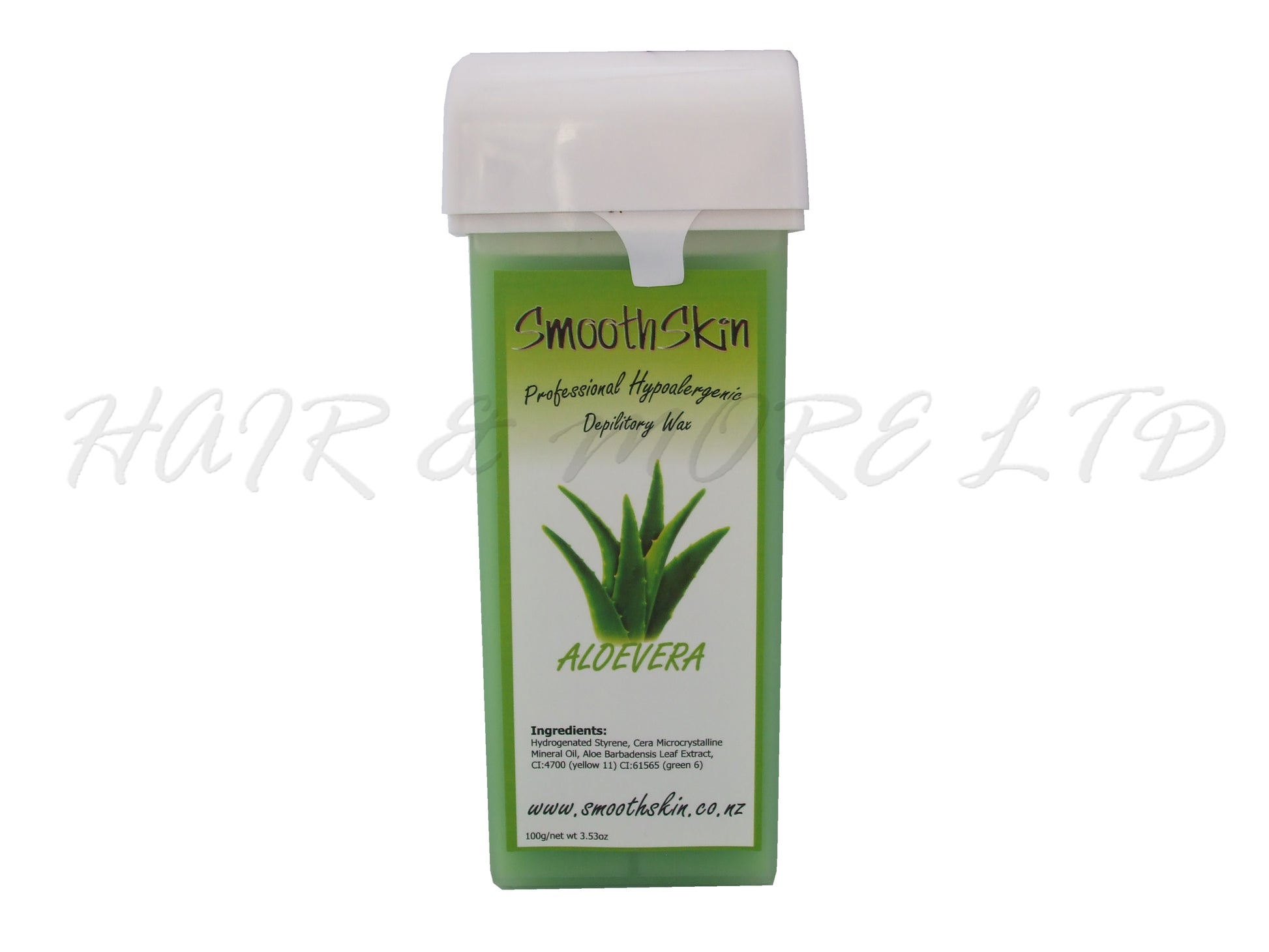 Smooth Skin Warm/Strip Wax Cartridge 100ml - Aloe Vera, Warm Wax For Hair Removal - Ideal For Larger Areas Like Legs And Arms, Wax Strips Required For Use, Best Heated In A Wax Cartridge Heater For Even Heating, Roll On Wax, Professional Hair And Beauty Supplies NZ, Salon Supplies NZ