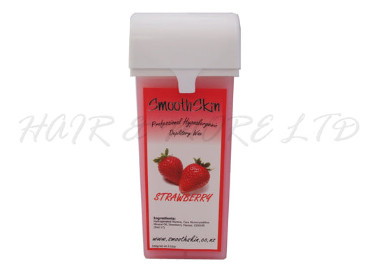 Smooth Skin Warm/Strip Wax Cartridge 100ml - Strawberry, Warm Wax For Hair Removal - Ideal For Larger Areas Like Legs And Arms, Wax Strips Required For Use, Best Heated In A Wax Cartridge Heater For Even Heating, Roll On Wax, Professional Hair And Beauty Supplies NZ, Salon Supplies NZ