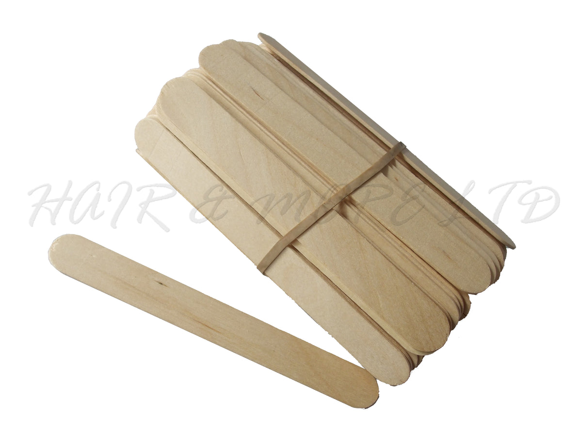 Large Wooden Waxing Spatulas 100 pack Hair and More