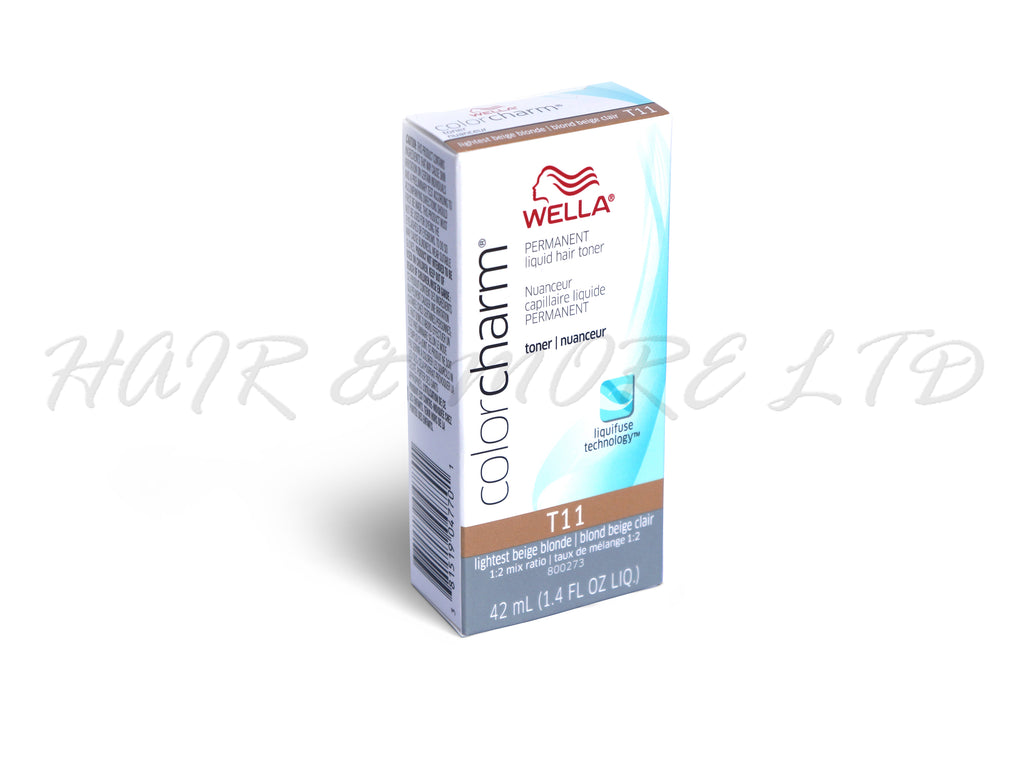 Wella Color Charm Permanent Liquid Toner T11 Lightest Beige Blonde, Wella Toners, Toning For Blonde Hair, Beige Light Blonde Toner, Toner For Hair, Wella Permanent Colours And Toners, NZ Salon Supplies, NZ Hair Colour Supplies, NZ Professional Hair Care Supplies