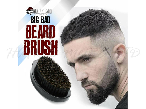 Blackbeard For Men Big Bad Beard Brush, Black Beard For Men Beard Brush, Contoured Beard Brush, Beard Grooming, Beard Brush With 100% Synthetic Bristles - Vegan, Large Beard Brush Comes In Velvet Storage Bag, Blackbeard For Men,  Mens Grooming Products, Just For Men, NZ Barber Supplies, NZ Salon Supplies