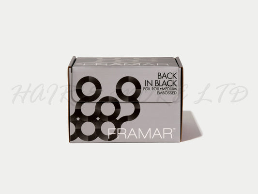 Framar Embossed Highlighting Roll Foil Back In Black, 97.5m Roll Foil With Cutter Bar On Box To Cut Foils To Size in Black