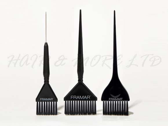 Framar Family Pack Brush Set Black - 3 Pack