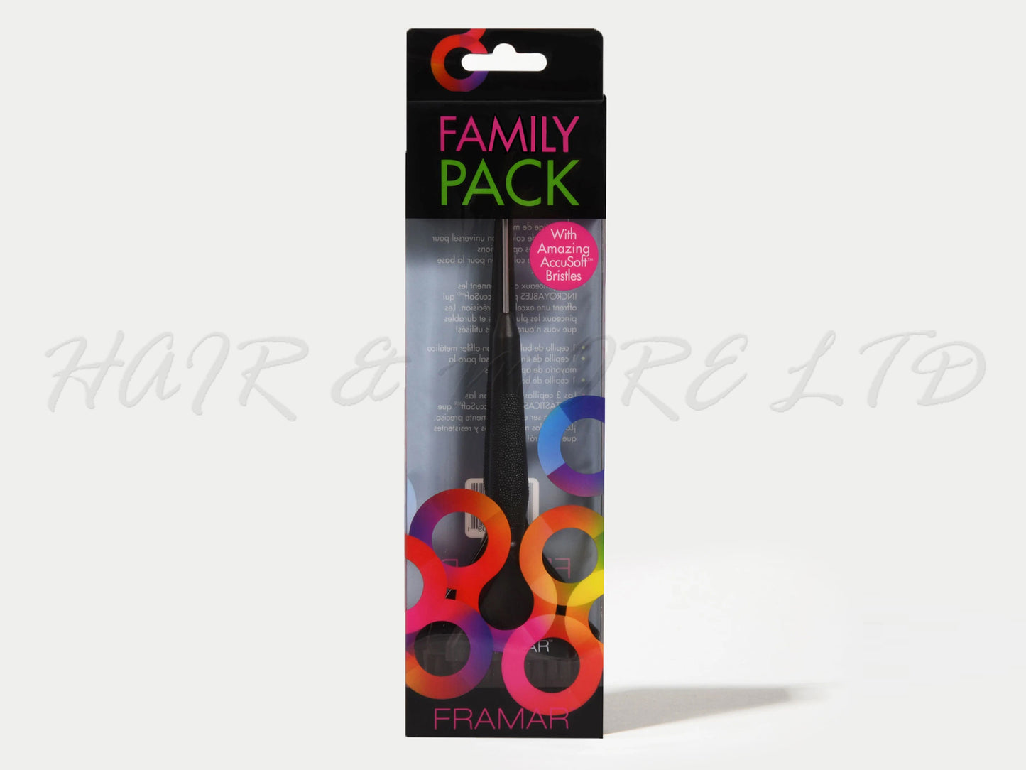Framar Family Pack Brush Set Black - 3 Pack