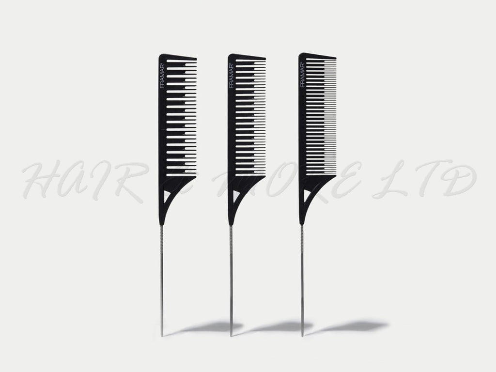 Framar Dream Weaver Highlighting Combs Set Of 3 Black - Teenie & Inbetweenie & Biggie (Fine Weave - Medium Weave), Highlighting Combs - Make Hair Highlighting Faster, Framar NZ Stockist, NZ Salon Supplies, NZ Salon Essentials