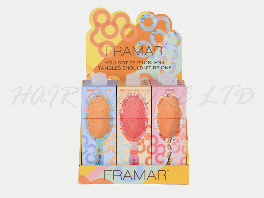 Framar California Dreamin' 9PC Detangle Brush Display - LIMITED EDITION