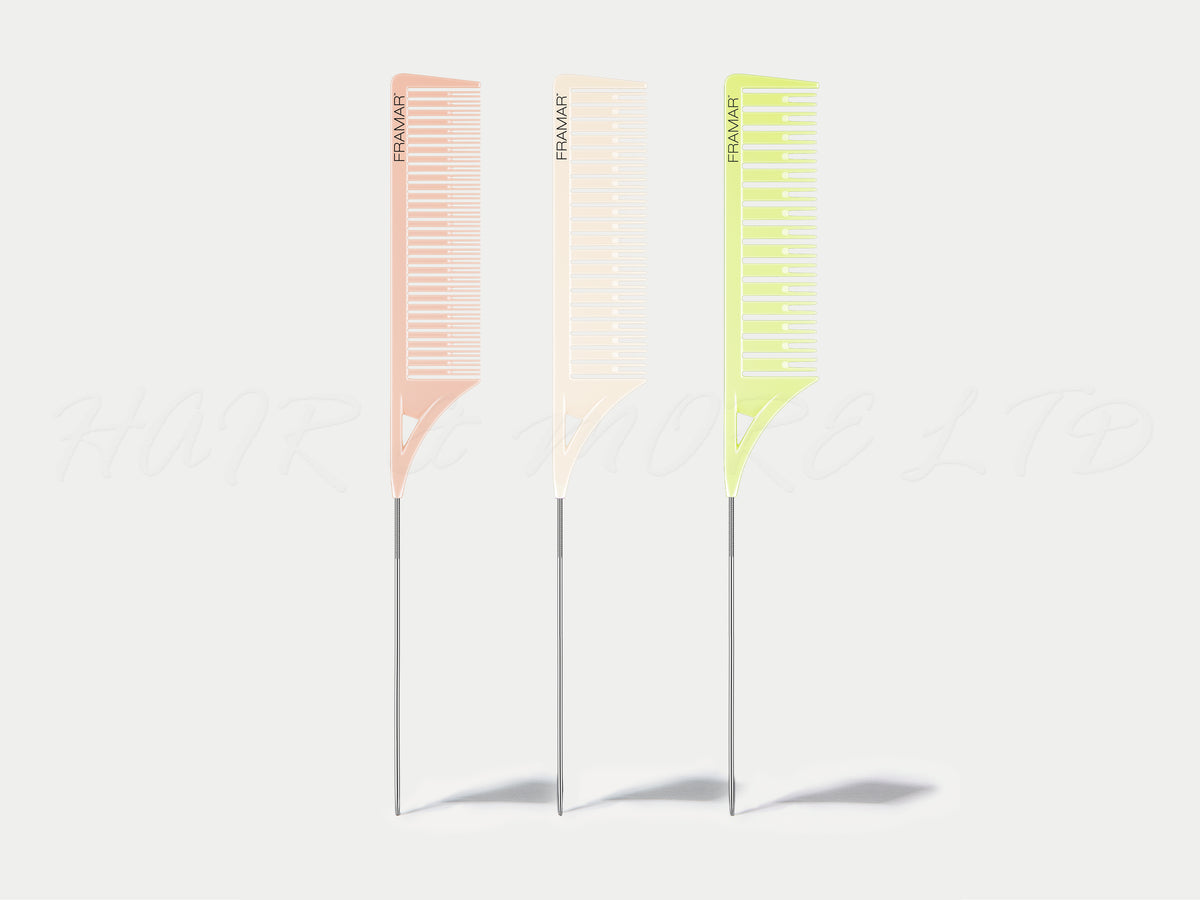 Framar Golden Hour Dream Weaver Highlighting Combs Set Of 3 - Teenie & Inbetweenie & Biggie With Extra Long Pin Tail (Fine Weave - Medium Weave), Highlighting Combs in Peach & Cream & Chartreuse,Framar Limited Edition,  Framar NZ Stockist, NZ Salon Supplies, NZ Salon Essentials
