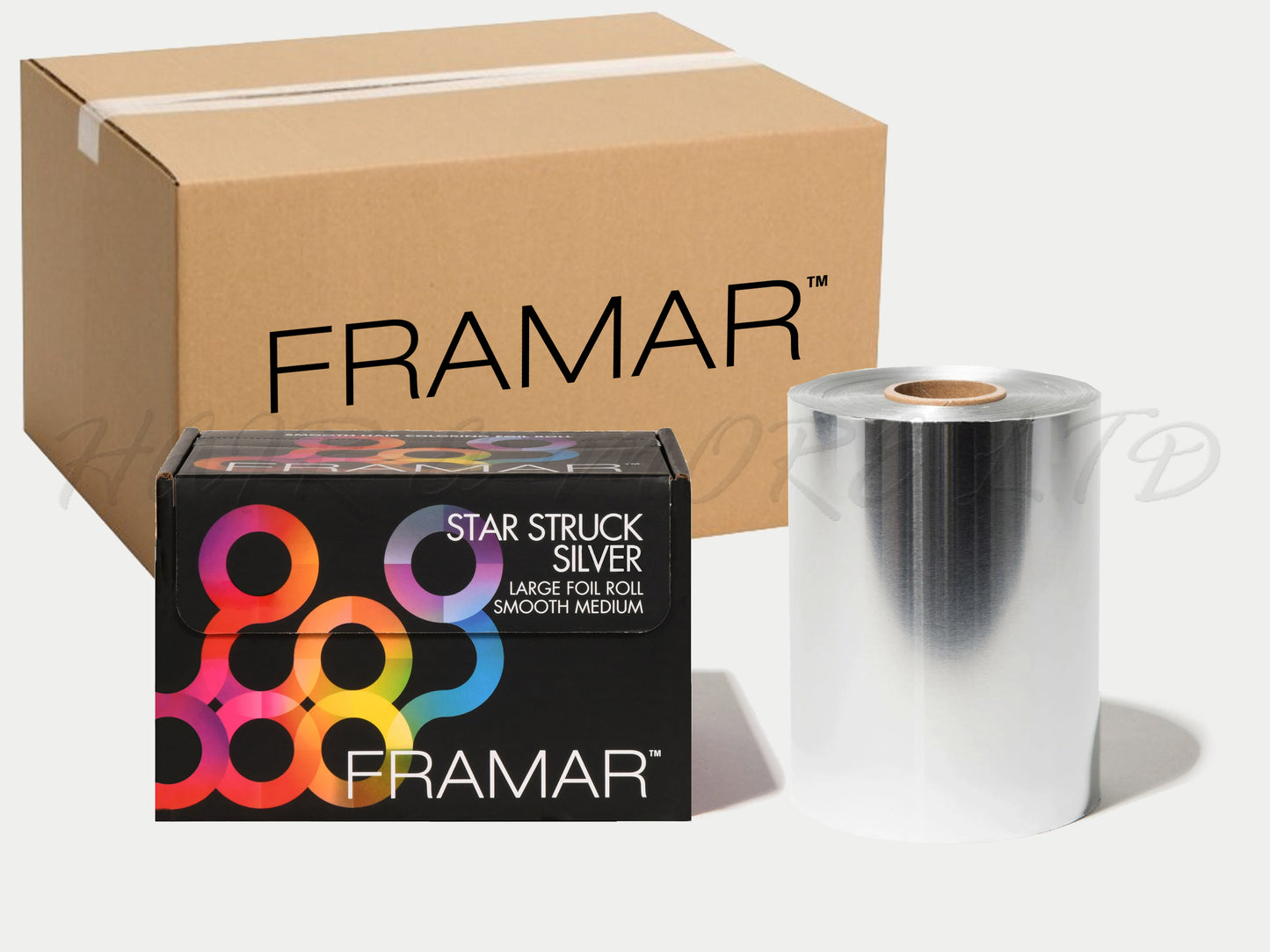 Framar Silver Roll Foil Smooth Large, Bulk Roll Foil Carton, Hair Highlighting Foil Roll, Wholesale, Salon Supplies, Colortrak