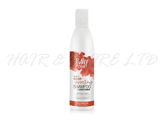 Punky Colour 3 In 1 Colour Depositing Shampoo + Conditioner 250ml - Auburmazing Colour, Auburn Hair Colour Depositing Shampoo & Conditioner In One, Freshen Up Hair Colour In One Step, Hair Colour Maintenance, Adds Colour & Shine To Hair, Professional Hair And Beauty Supplies, NZ Salon Supplies