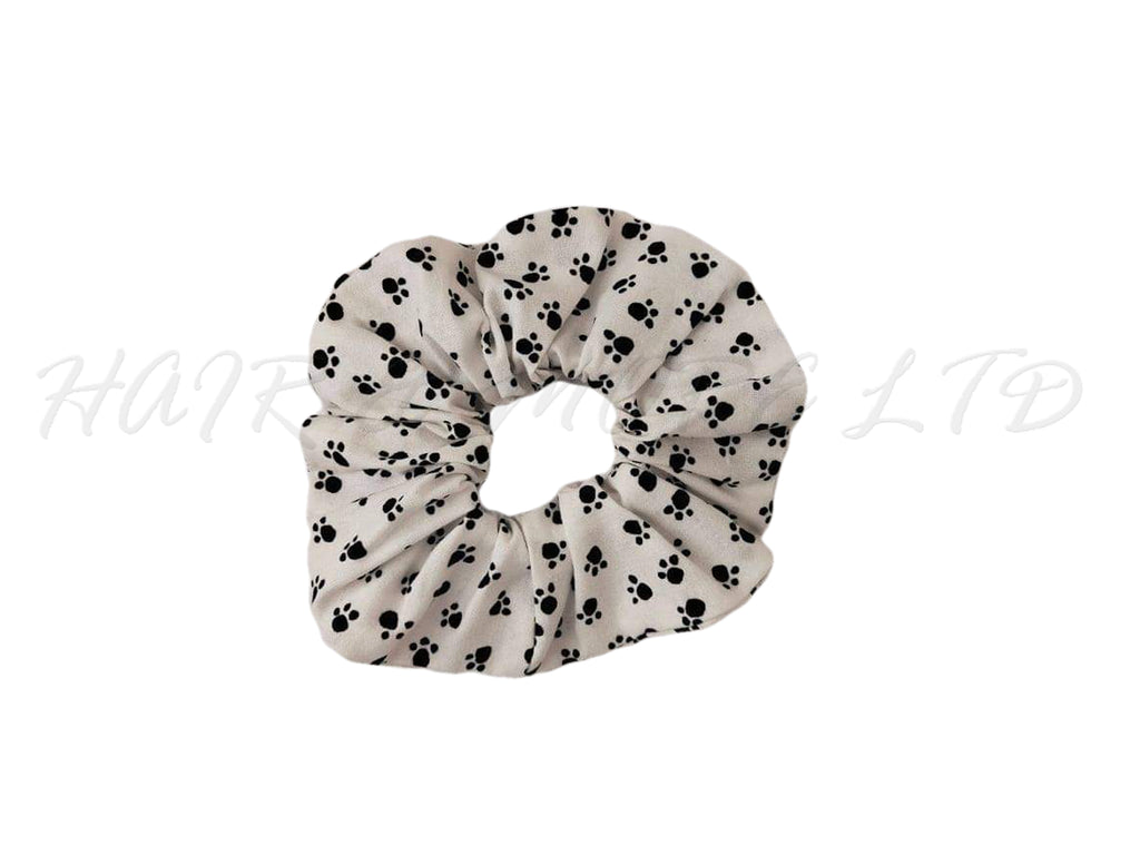 Scrunchie - Black & White Paw Print