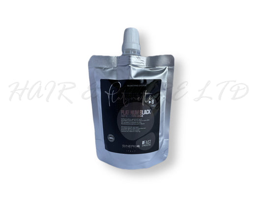 Sinergy Platynette Platinum Black Bleach Cream 250g With Activated Charcoal, Sinergy Charcoal Cream Bleach Suitable For On And Off Scalp Hair Lightening Applications, Cream Bleach With Up To 8 Levels Of Lift, Grey/Black Pigments For Cleaner Brighter Blonde Results, Charcoal & Built In 'Give Back' Plex Treatment Helps Counteract Yellow Tones In Hair & Restructure While Lightening, Sinergy Bleach Made In Italy, Professional Salon Hair Lightener, NZ Hair And Beauty Supplies, Professional Salon Supplies