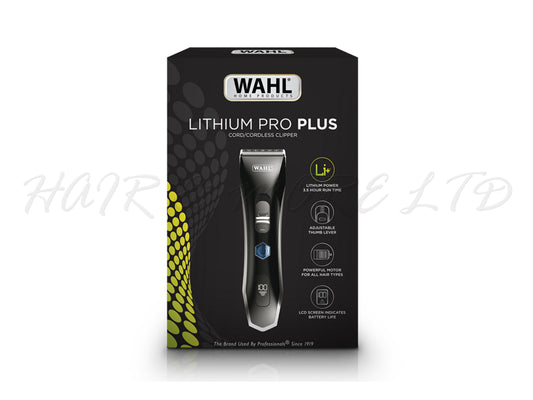Wahl Home Products Lithium Pro Plus Cord/Cordless Clipper, Hair Clipper, Beard Trimmer, Cordless Home Use Clipper With Clipper Guards #1/2 - #4, Wahl Home Clipper With LCD Screen Showing Battery Life & Lithium Power 3.5 Hour Run Time, Authorized Wahl Stockist