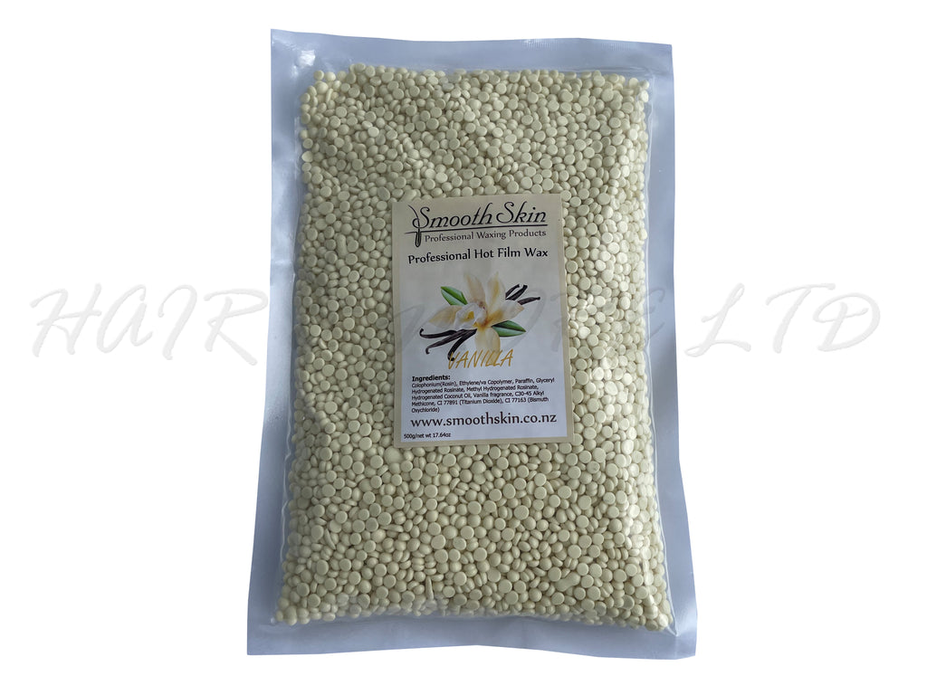 SmoothSkin Hot Wax 500g Bag - Vanilla, Hot Wax Is Best For Brows/Facial Waxing - Bikini/Brazilian Waxing, No Strips Necessary, NZ Professional Hairdressing And Waxing Suppliers