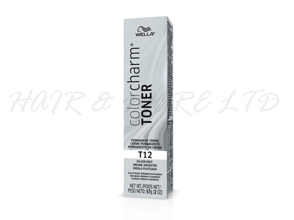 Wella ColorCharm Creme Toner T12 Silver Mist, Wella Silver Hair Toner, Silver Hair, Toner For Hair, Wella Toners NZ, NZ Salon Supplies, NZ Hair Colour, Wella Colour Charm, 