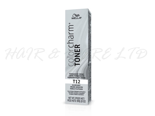 Wella ColorCharm Creme Toner T12 Silver Mist, Wella Silver Hair Toner, Silver Hair, Toner For Hair, Wella Toners NZ, NZ Salon Supplies, NZ Hair Colour, Wella Colour Charm, 