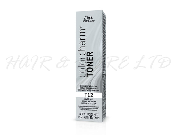 Wella ColorCharm Creme Toner T12 Silver Mist, Wella Silver Hair Toner, Silver Hair, Toner For Hair, Wella Toners NZ, NZ Salon Supplies, NZ Hair Colour, Wella Colour Charm, 